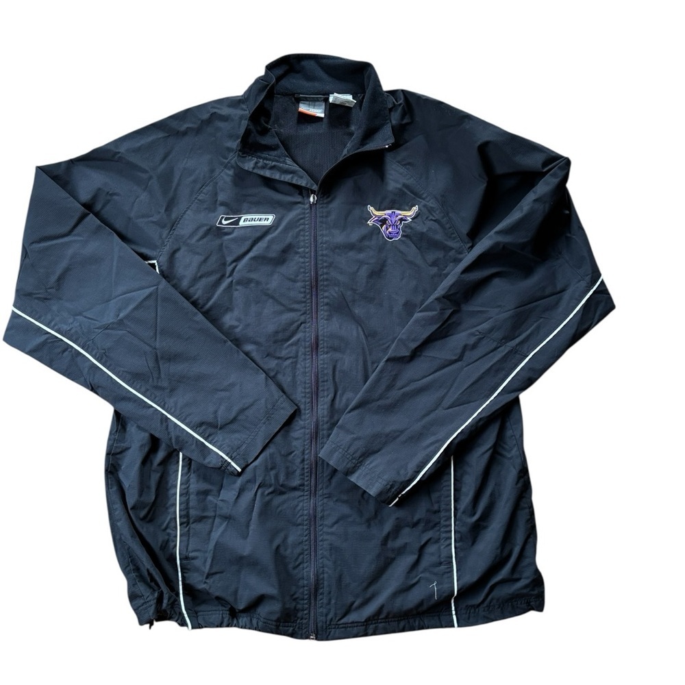 Nike/Bauer Minnesota Mavericks Black Zip Up Stadium Jacket Sz XL Logo Lined